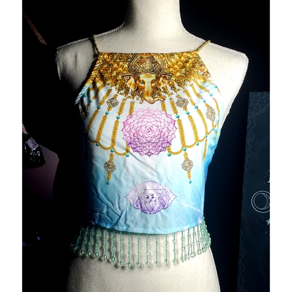 24 HRS Mind Of The Mantra Halter Top NWT - Picture 2 of 6